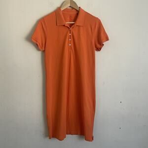 Tommy Bahama Paradise Polo Shirt Dress Pima Cotton Orange Size M